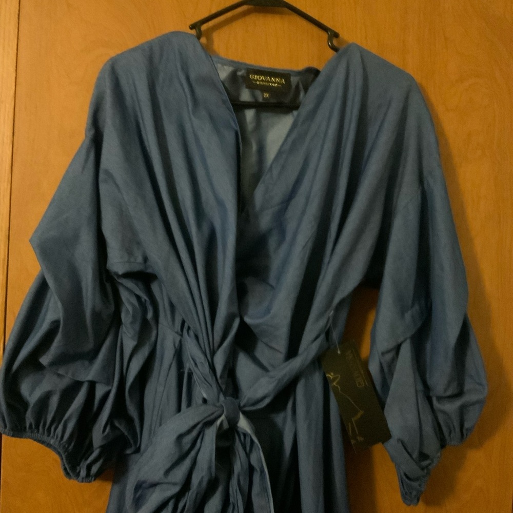 Blue Long Sleeve Dress